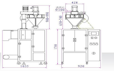 全自动粉末包装机平面图